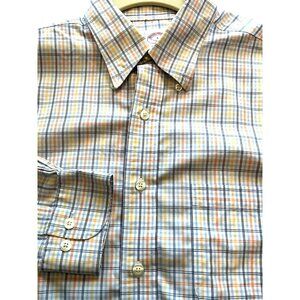 Brooks Brothers 346 Size Large Long Sleeve Button Up‎ Shirt White background